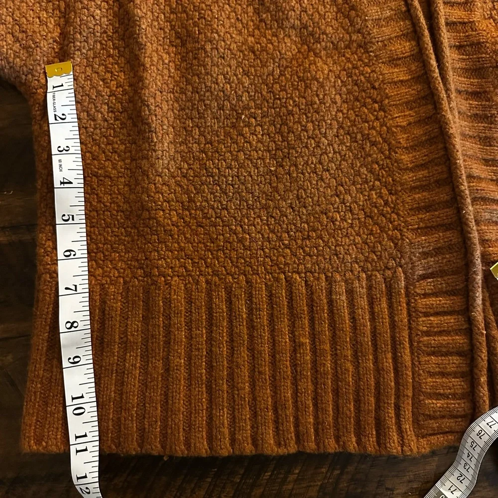 Madewell Wool Alpaca Blend Cardigan XS Rust Open Front Sweater